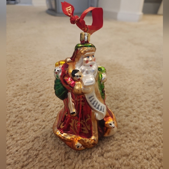 Vintage Waterford “Checking it Twice” Blown Glass Christmas Tree Ornament 6" - Picture 1 of 5